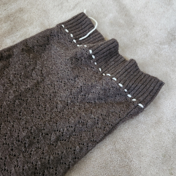 Marina Luna WOOL rabbit Hair Women's Knit Intarsia TURTLENECK Sweater Sz M brown - Picture 4 of 12